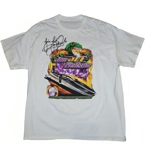 Jim Jet Neilson Autographed White Graphic T-Shirt Size XXL